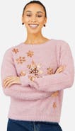 Yumi Sequin Snowflake Fluffy Jumper