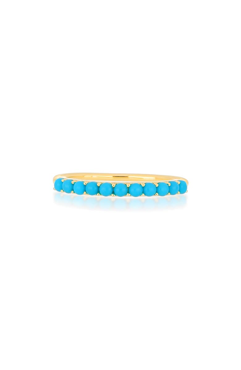 EF Collection Turquoise Stacking Ring, Main, color, Yellow Gold/ Turquoise
