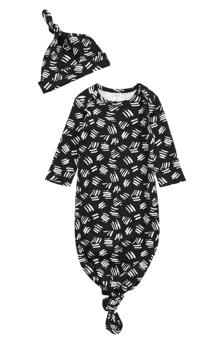 Nordstrom Knotted Gown & Hat Set, Main, color, 