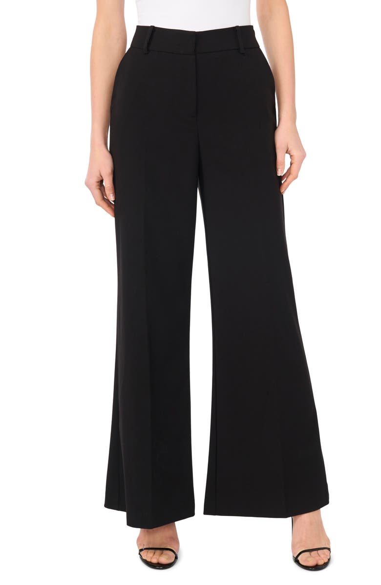 Ted Baker Wide Leg Suit Pants, Main, color, Rich Black