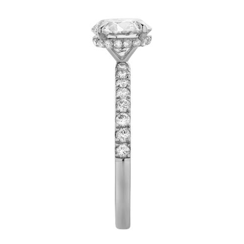 Luvmyjewelry Amore 14k Gold Round Cut Lab Grown Diamond Hidden Halo Engagement Ring In 14k White Gold