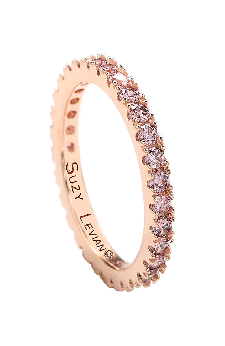 SUZY LEVIAN Cubic Zirconia Stacking Ring, Main, color, Pink