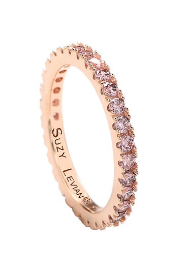 Suzy Levian Cubic Zirconia Stacking Ring In Gold