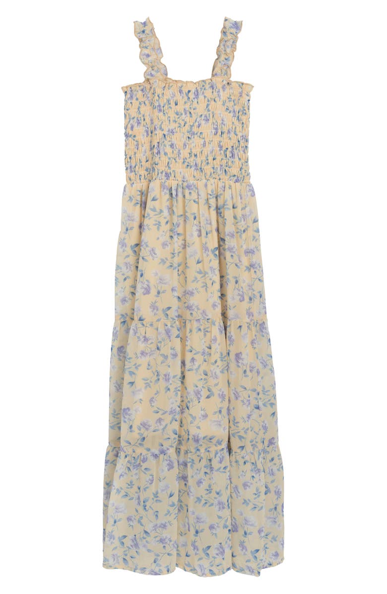 Speechless Kids' Smocked Maxi Dress & Purse Set, Alternate, color, Yellow/ Purple J