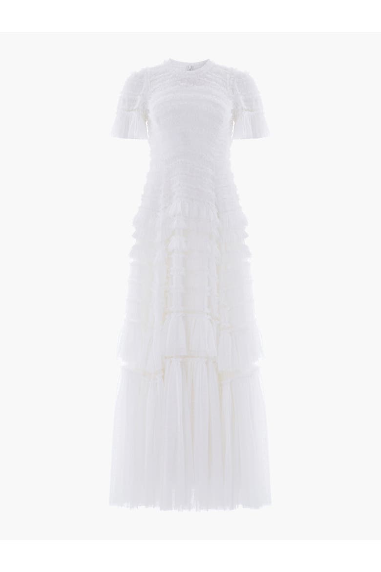 Valentine Ruffle Maxi Gown, Alternate, color, Swan White