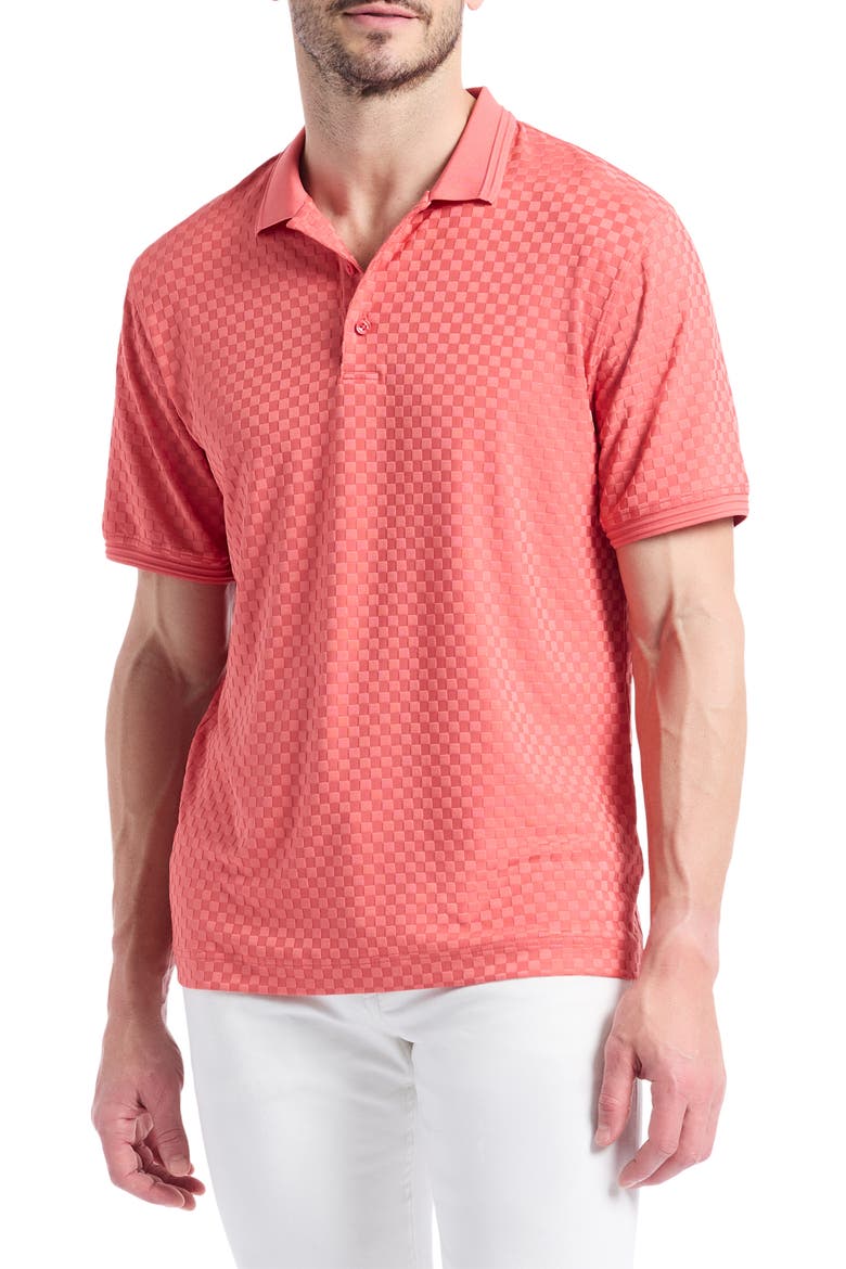 Aaron Knit Polo, Main, color, CORAL