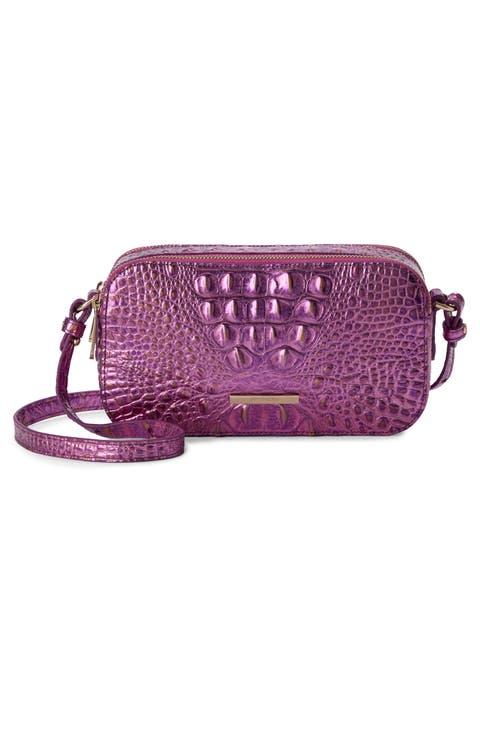 Danica Croc Embossed Leather Crossbody Bag