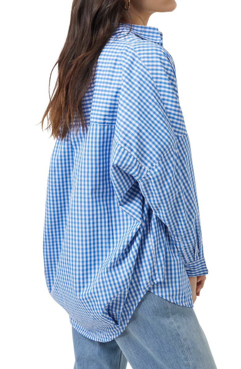 French Connection Tatus Check Print Poplin Top, Alternate, color,