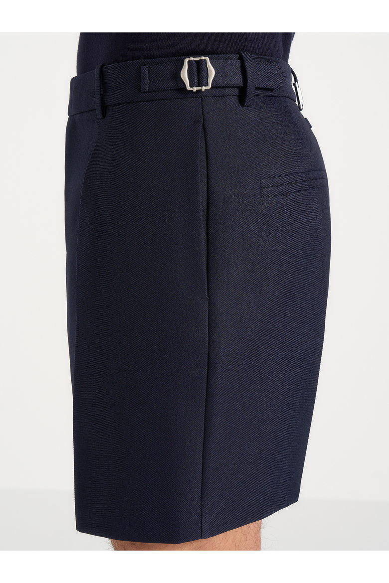 Marin Tailored Pleated Shorts, Alternate, color, Navy