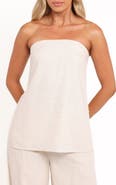 Petal & Pup Rosemarie Strapless Longline Linen Blend Top