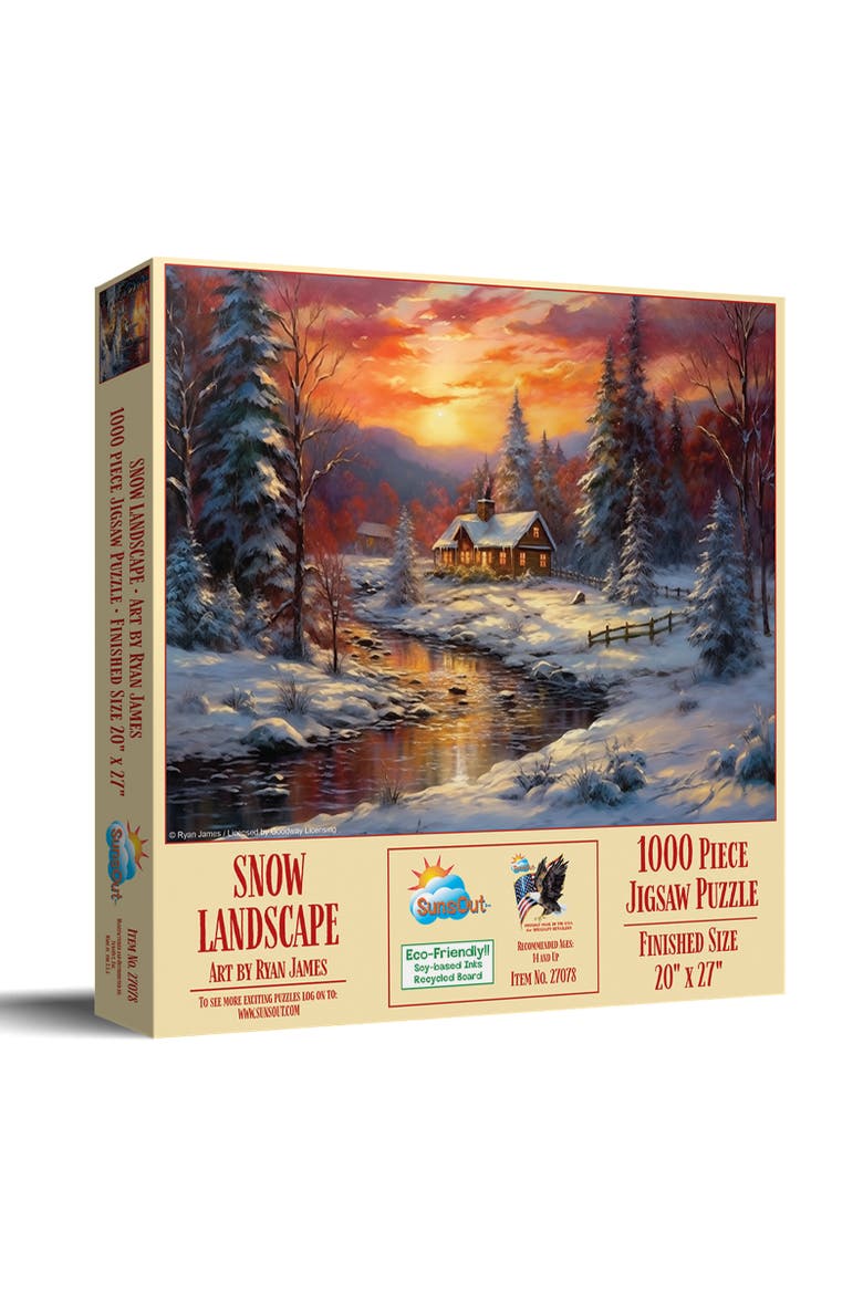 Snow Landscape 1000 piece Jigsaw Puzzle for Adults, Main, color, Multicolor