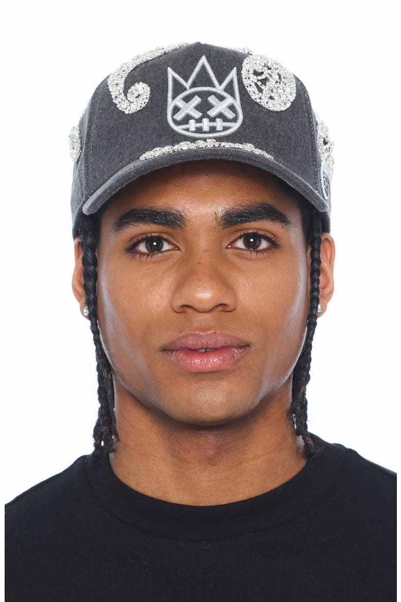 Crystal Paisley Shimuchan Logo Denim Baseball Cap, Alternate, color, BLACK