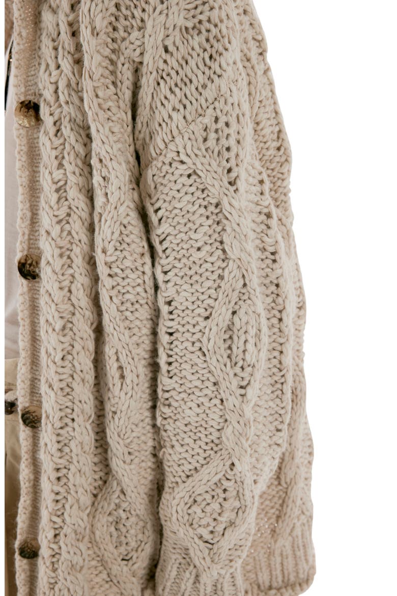 Opal Cable Knit Cardigan, Alternate, color, TEA