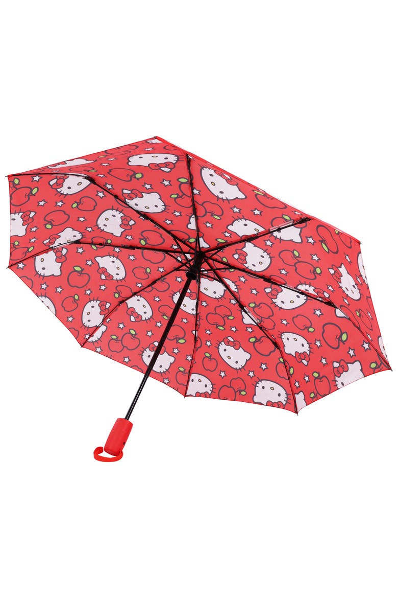 Apples Allover Print Umbrella, Alternate, color, RED