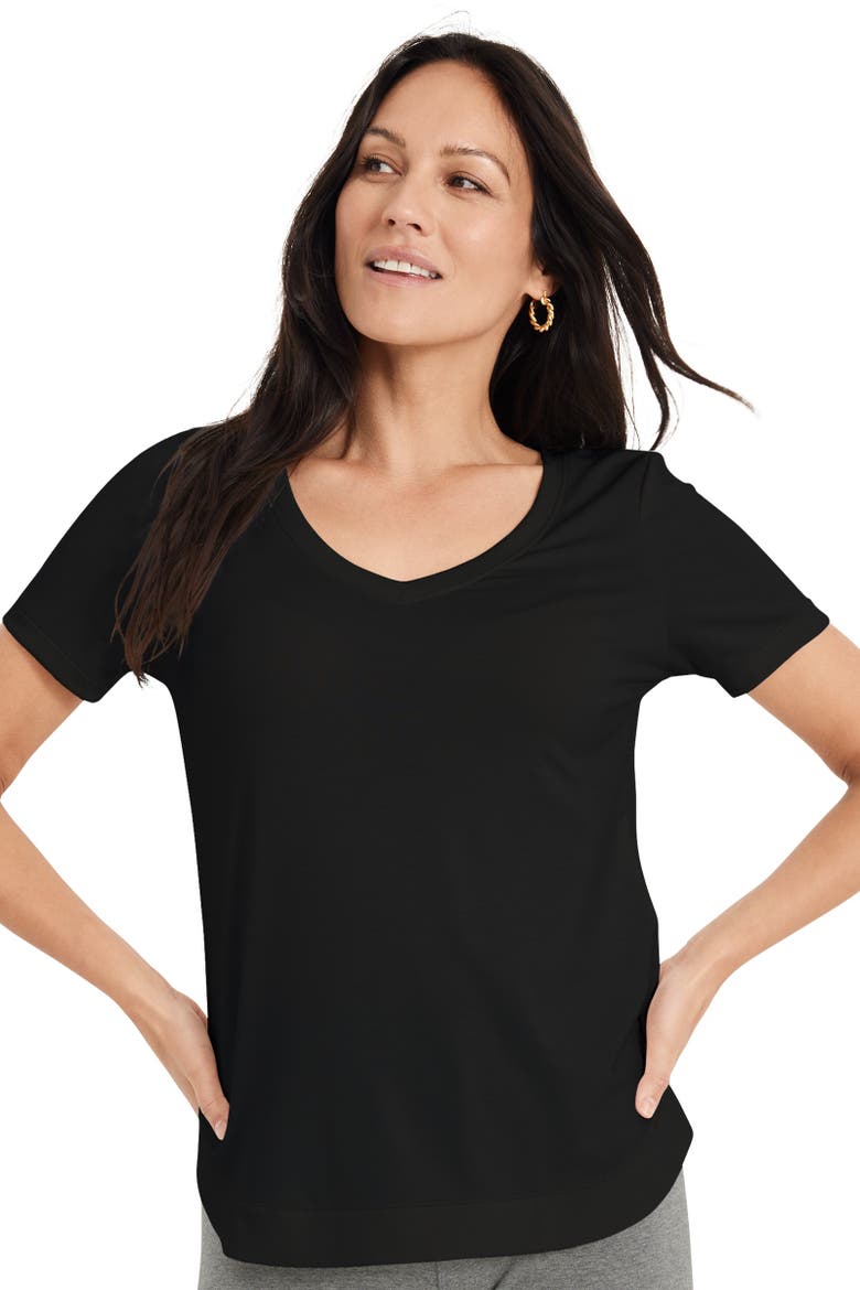 Womens EverActive V-Neck Tee, Main, color, Black