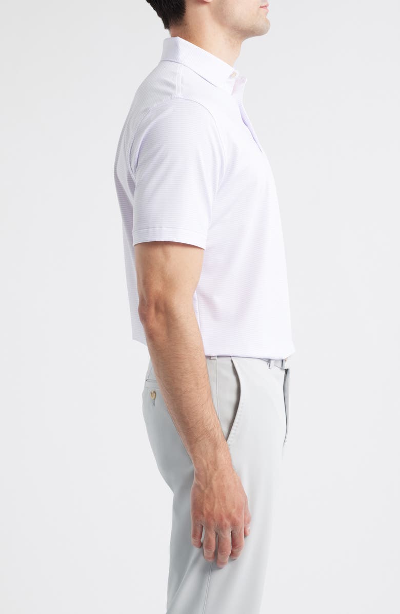 Peter Millar Highland Performance Jersey Polo, Alternate, color, White / Petal Purple