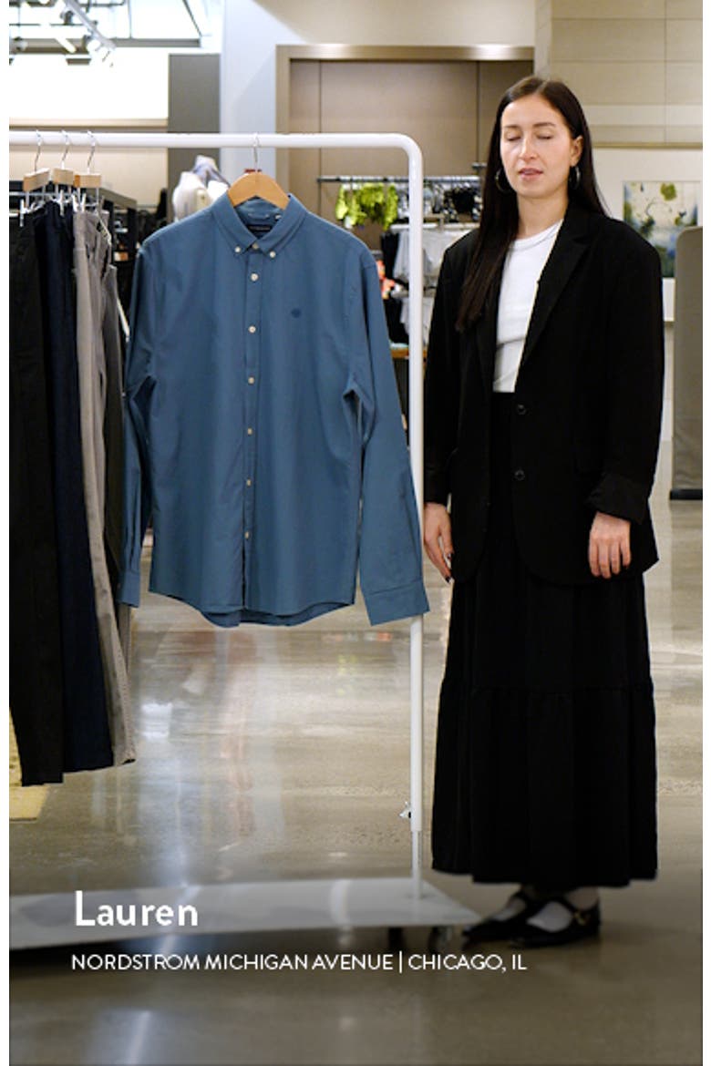 Logo Embroidered Cotton Gabardine Button-Down Shirt video