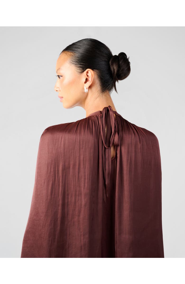 WeWoreWhat Halter Cape Midi Dress, Alternate, color, Cherry