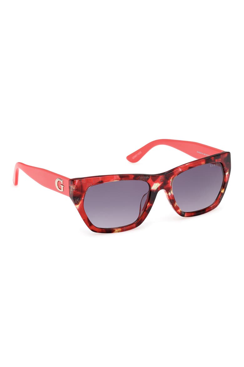 Geometric Sunglasses, Alternate, color, RED HAVANA / GRADIENT SMOKE