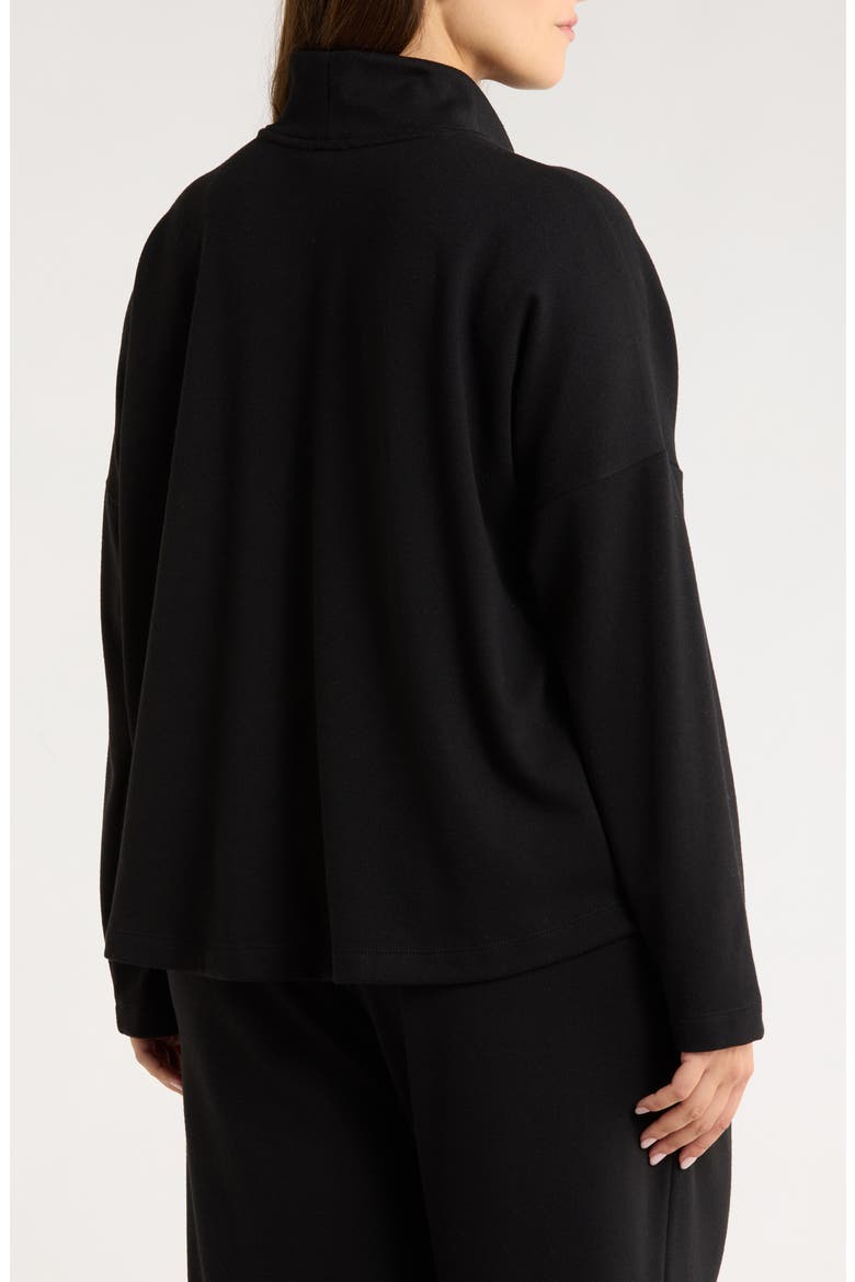 Drop Shoulder Turtleneck Top, Alternate, color, BLACK