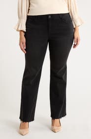 Wit & Wisdom Madison High Waist Distressed Hem Baby Bootcut Jeans