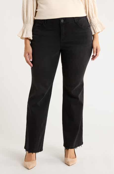 Wit & Wisdom Madison High Waist Distressed Hem Baby Bootcut Jeans