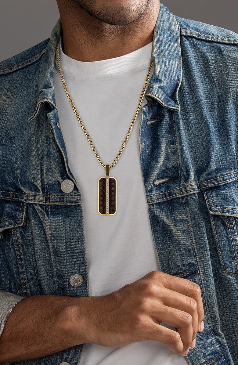 Esquire Diamond Dog Tag Pendant Necklace, Alternate, color, Gold