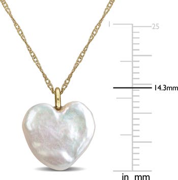 Julianna B. Cultured Pearl Heart Pendant Necklace 14k