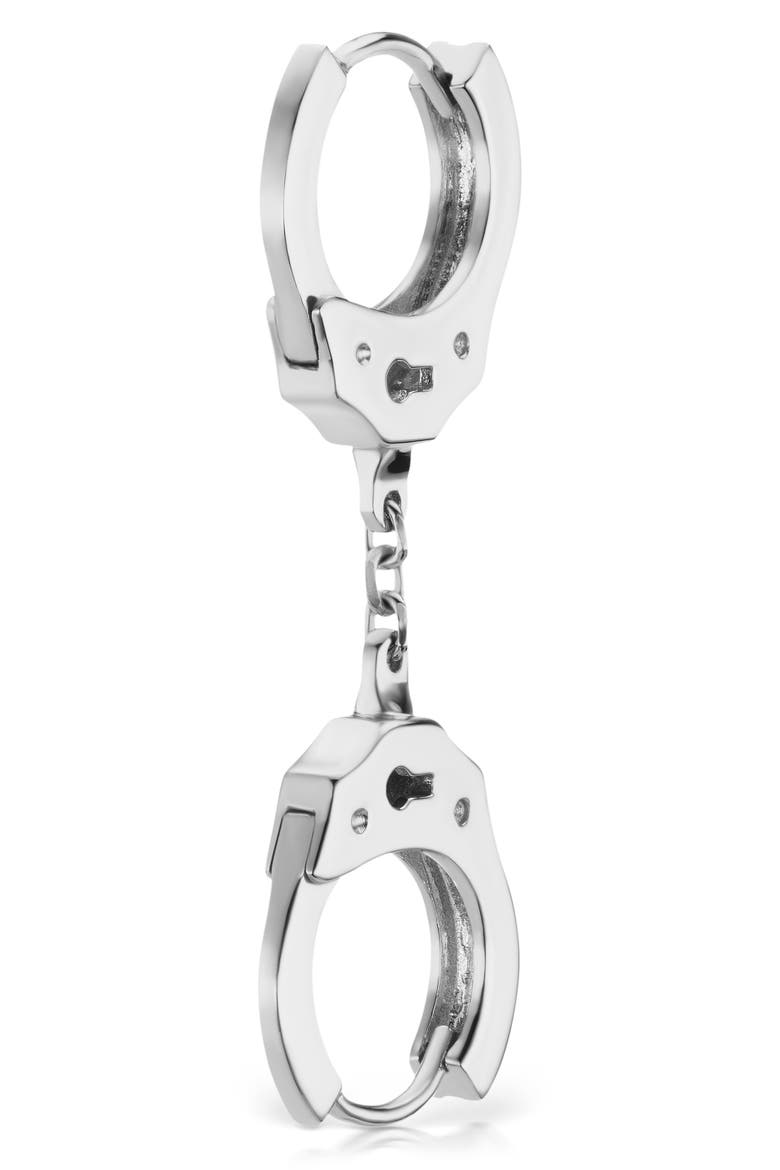 6.5mm Short Chain Handcuff Clickers, Main, color, WHITE GOLD