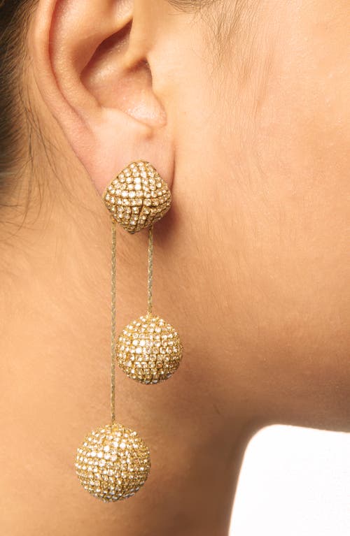 Deepa Gurnani Taryn Crystal Drop Earrings In Gold