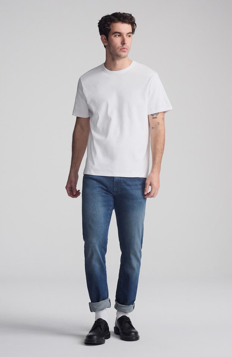 Mavi Jeans Crewneck Stretch Cotton Rib T-Shirt, Alternate, color, White