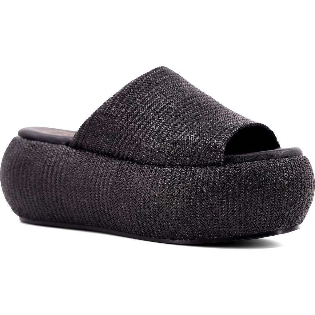 Shushop Ilana Platform Slide Sandal In Black