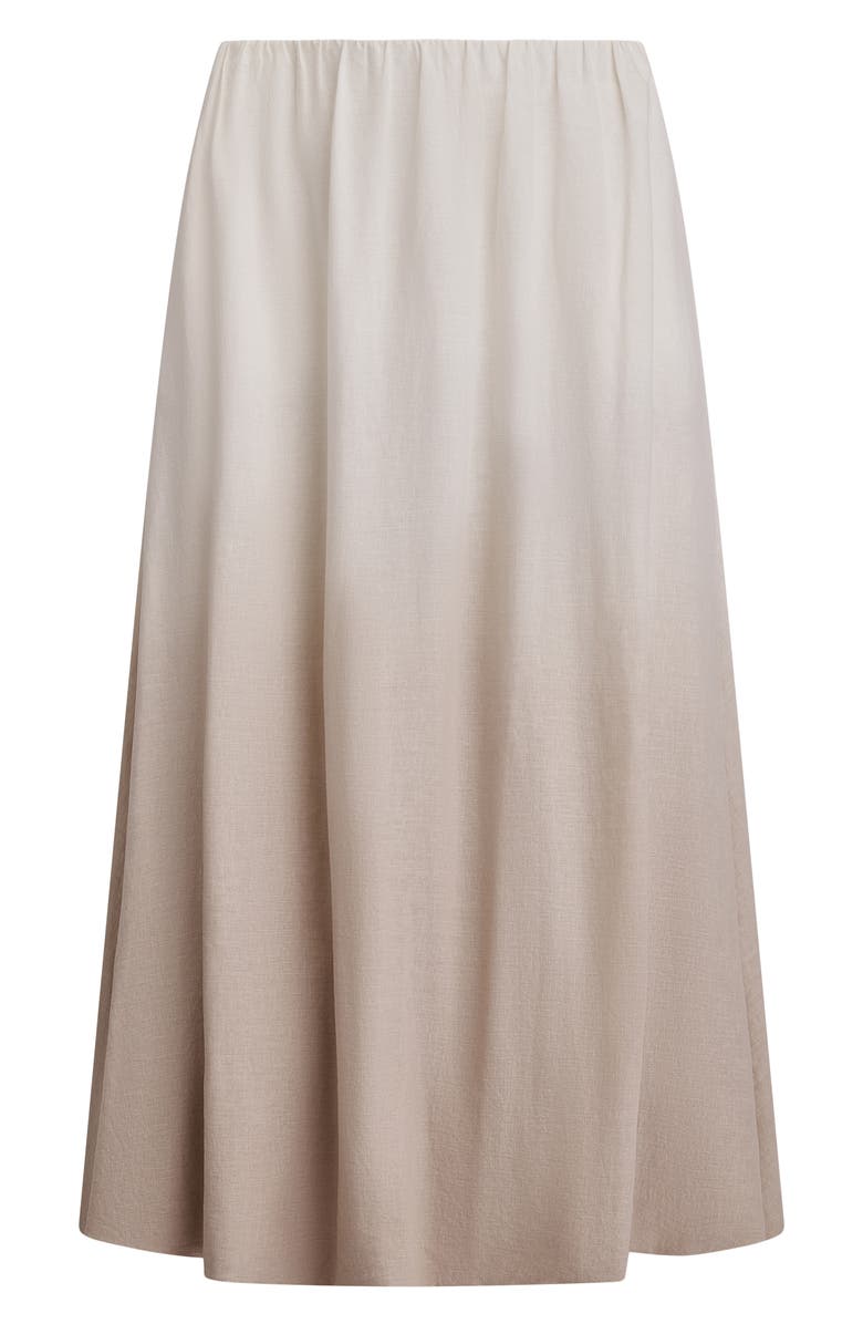 Donna Karan New York Dip Dye Bubble Hem Linen Blend Midi Skirt, Alternate, color, Sandstone