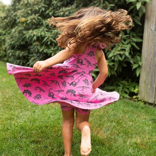Worthy Threads Girls Racer Back Dress In Dino
