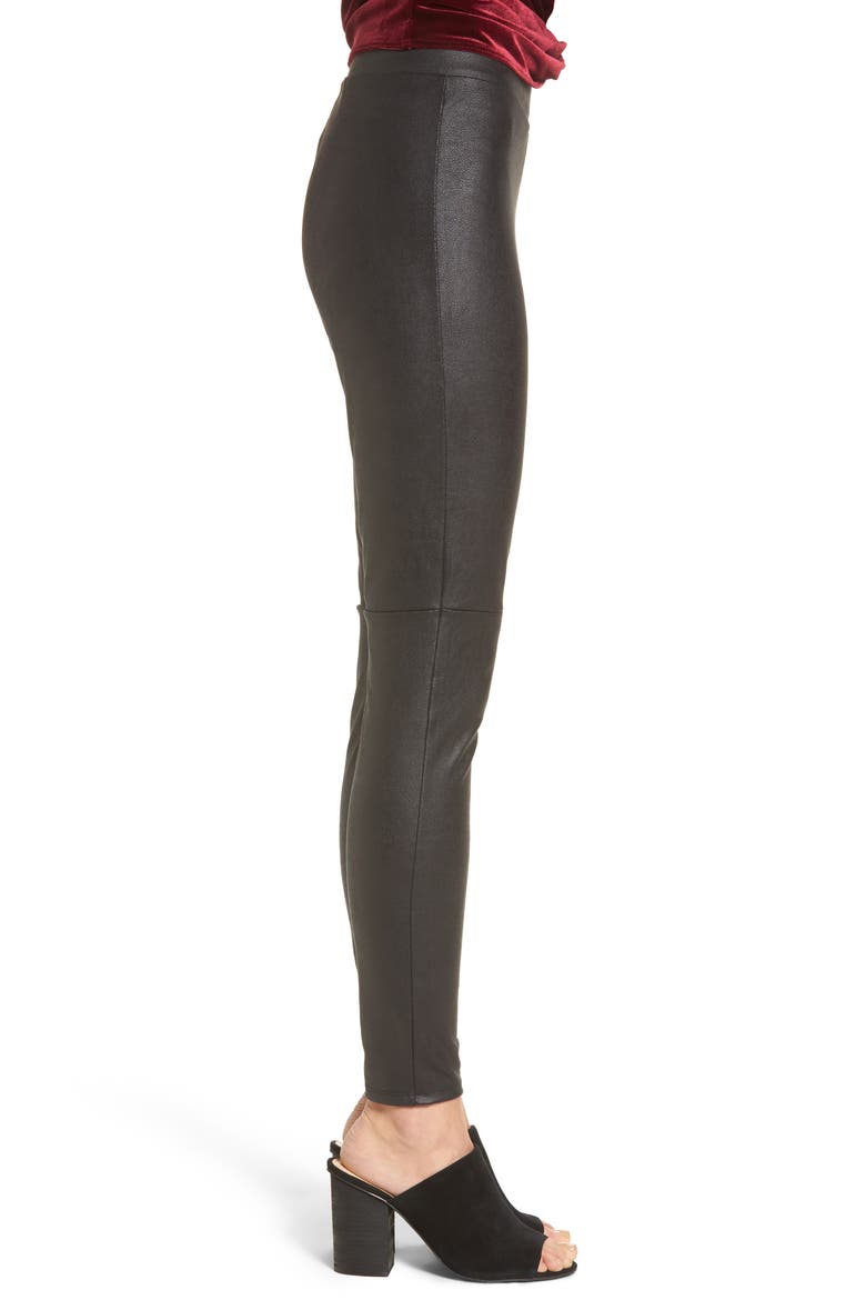 Faux Leather Leggings, Alternate, color, BLACK CAVIAR