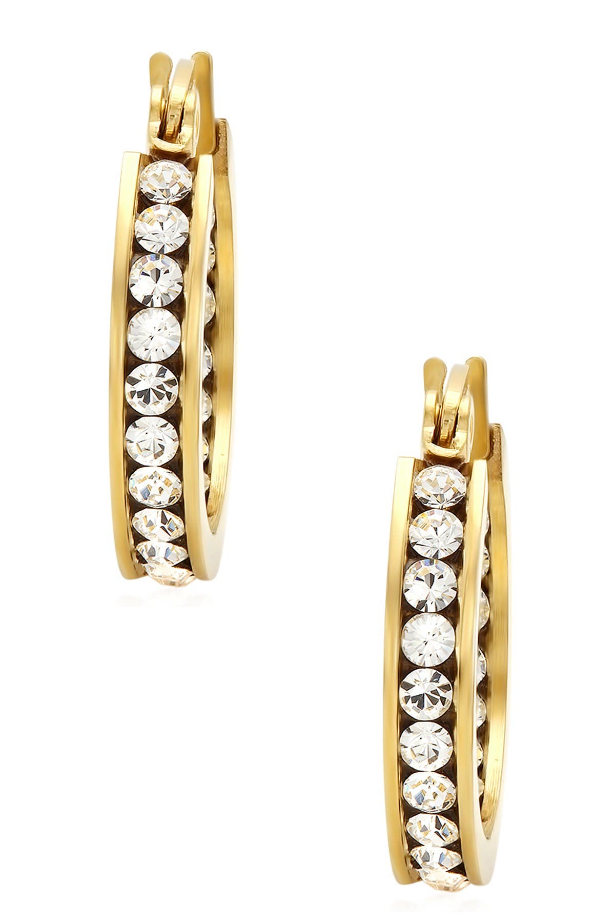 HMY JEWELRY Swarovski Crystal Accented Hoop Earrings