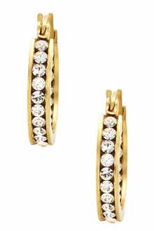 HMY JEWELRY Swarovski Crystal Accented Hoop Earrings