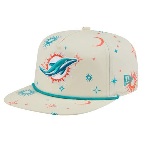 Men's New Era Cream Miami Dolphins Celestial Golfer Adjustable Hat