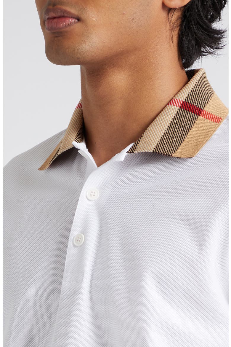 Cody Check Collar Cotton Piqué Polo, Alternate, color, WHITE