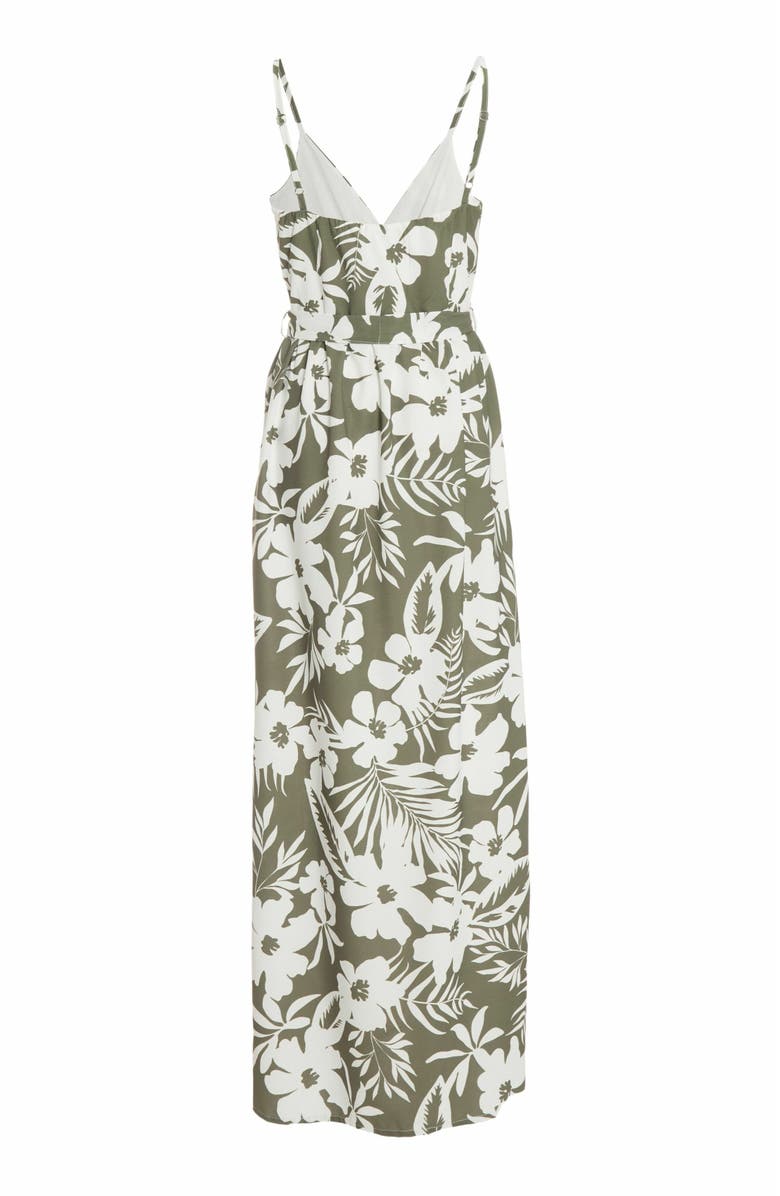 QUIZ Crepe Tropical Wrap Maxi Dress, Alternate, color, 