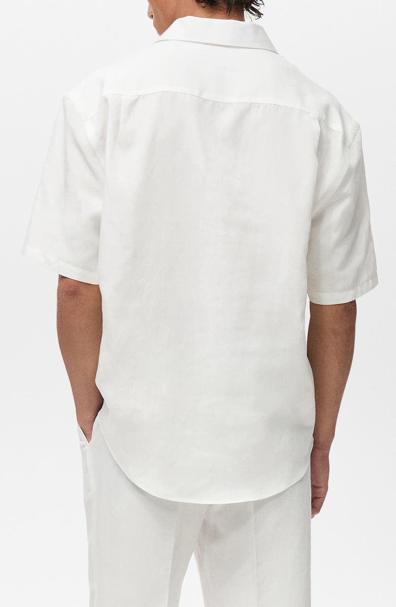 MANGO Lyocell & Linen Blend Polo, Alternate, color,