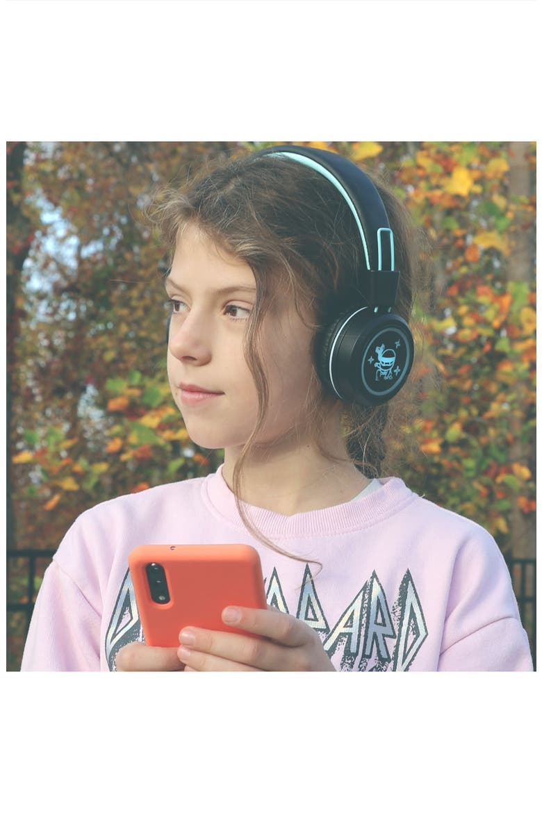 KidJamz KJ55BT Bluetooth Wireless Headphones for Kids w/ LED Lights, Alternate, color, Black