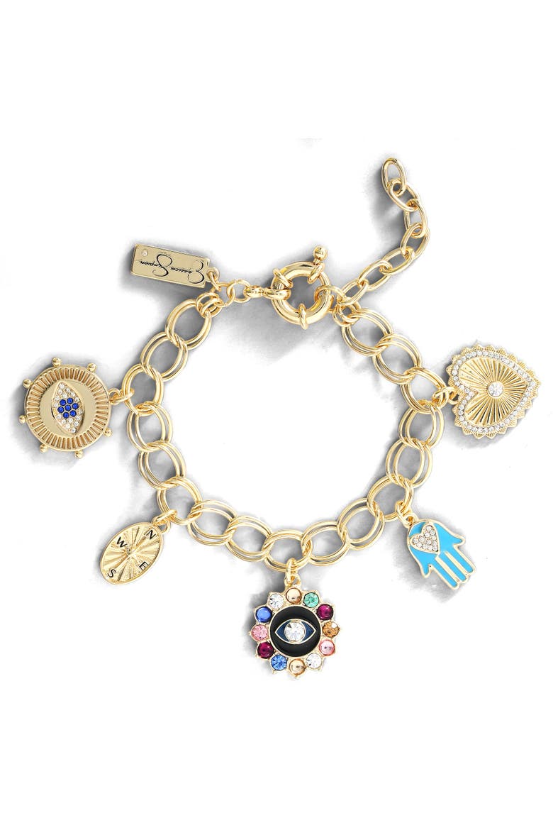 Gold-Tone Evil Eye Bracelet, Main, color, Gold