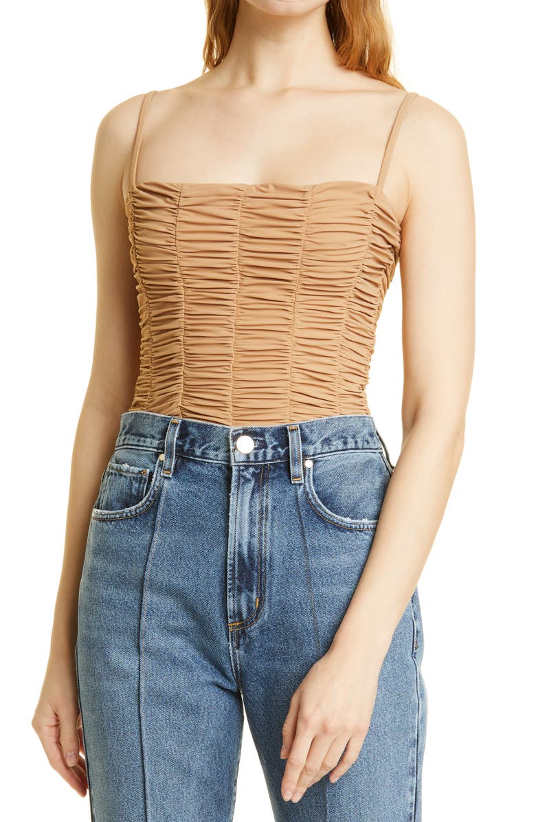 Goldsign The Ezra Shirred Bodysuit, Main, color, 