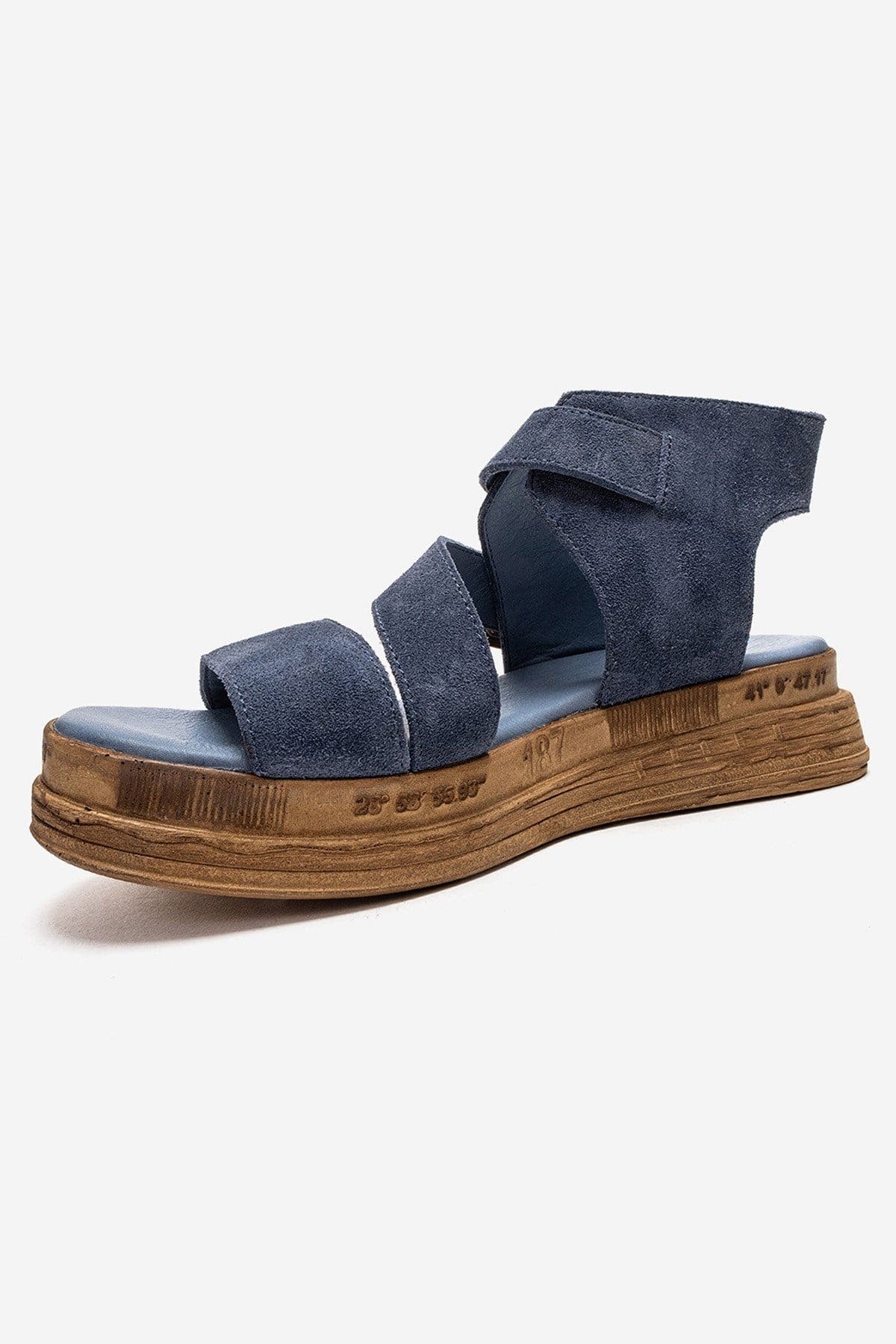 Lorentis Leather Double Buckle Sandal, Alternate, color, Demin Blue Suede