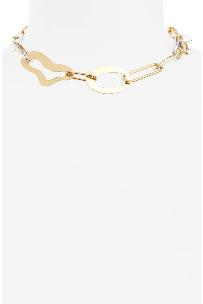 Abstract Link Necklace, Alternate, color, MIXED METAL