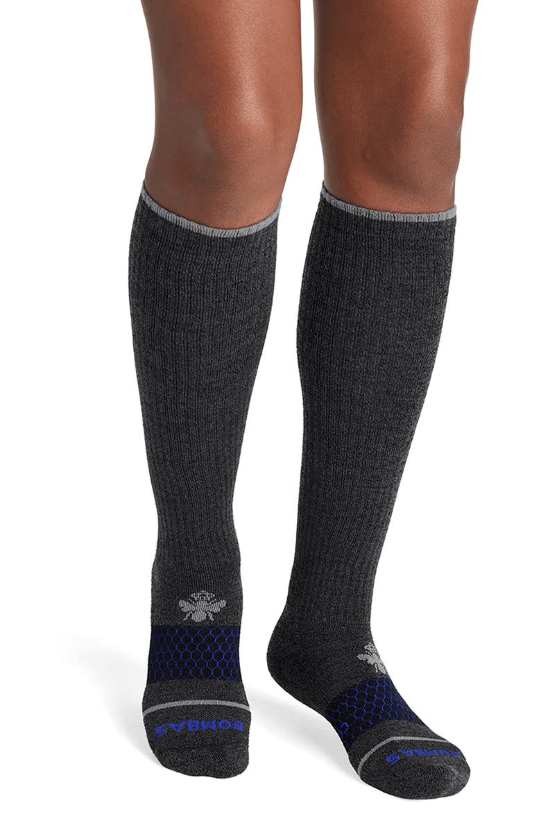 Bombas Marled Merino Wool Blend Knee High Compression Socks, Main, color,