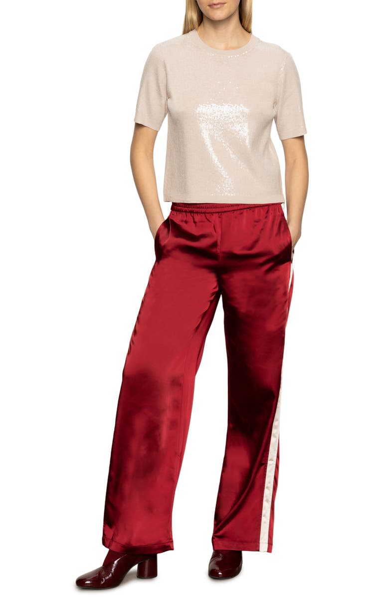 Sanctuary Satin Track Pants, Alternate, color, Crimson