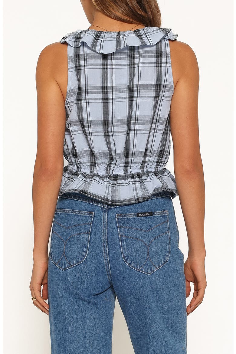 Traci Ruffle Peplum Top, Alternate, color, ICY BLUE PLAID
