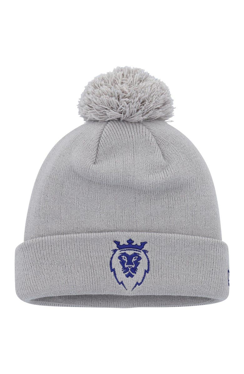 New Era Men's New Era  Gray Real Salt Lake Jersey Hook Cuffed Knit Hat with Pom, Main, color, Gray